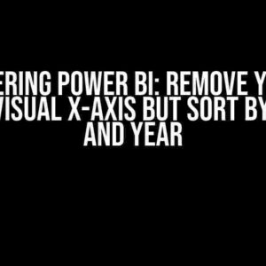 Mastering Power BI: Remove Year in Chart Visual x-Axis but Sort by Month and Year