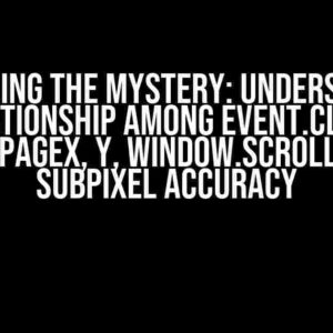 Unraveling the Mystery: Understanding the Relationship among event.clientX, Y, event.pageX, Y, window.scrollX, Y to Subpixel Accuracy